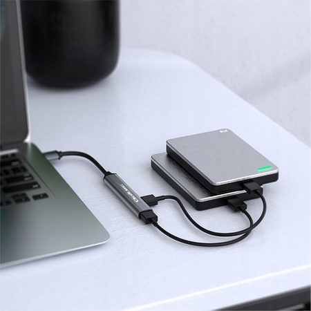QOLTEC HUB adapter USB 3.0 4w1 | USB 3.0 | 3x USB 2.0