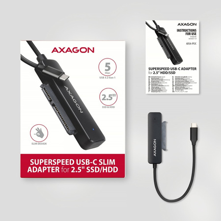 AXAGON ADSA-FP2C Adapter USB-C 5Gbps SATA 6G 2.5'' HDD/SSD FASTPort2