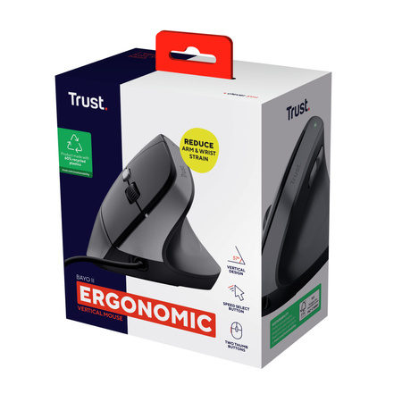 TRUST Mysz ergonomiczna przewodowa Bayo II czarna