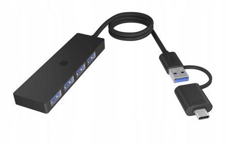 ICYBOX Hub IB-HUB1424-C3 4-Port USB Typ-A, złącze Typ-C/A