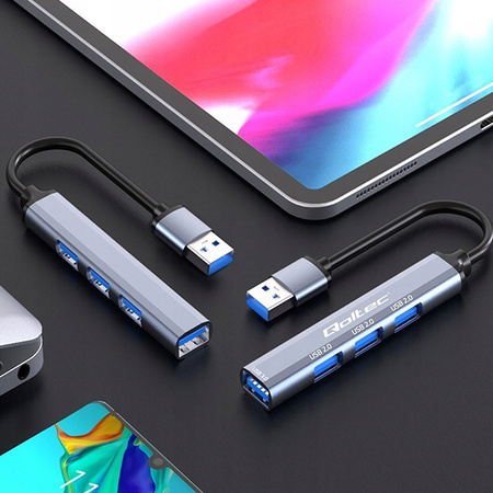QOLTEC HUB adapter USB 3.0 4w1 | USB 3.0 | 3x USB 2.0
