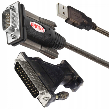 UNITEK Adapter USB- 1xRS-232 + Adapter DB9F/DB25M; Y-105A