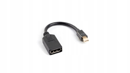Adapter mini Displayport (M) -> DisplayPort (F) na kablu 10cm czarny