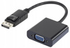 LANBERG Adapter DisplayPort (M) -> VGA 15 pin (F) czarny na kablu