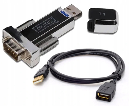 Konwerter/Adapter USB 1.1 do RS232 (DB9) z kablem Typ USB A M/Ż 80cm