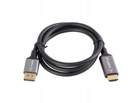 LANBERG Kabel Displayport(M)-HDMI(M) 1M 4K czarno-srebrny