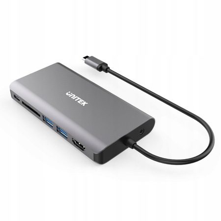 UNITEK HUB 8-w-1 USB-C 3.1; HDMI; VGA; RJ45; SD; PD 100W; D1019B