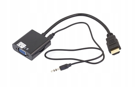 SAVIO Adapter HDMI (M) - VGA (F) z audio, CL-23/B