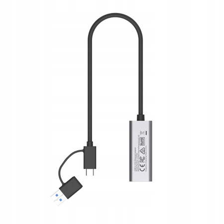 UNITEK Adapter USB-A/C 3.1 GEN1 RJ45; 2,5 Gbps; U1313C