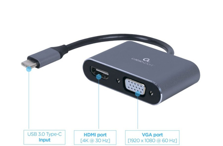 GEMBIRD Adapter USB-C to HDMI VGA