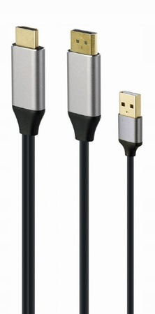 GEMBIRD Adapter HDMI do DP 4K M 60Hz USB-A powered