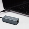QOLTEC Adapter USB-C na RJ45 Ethernet | 1000Mbps | Aluminiowa obudowa