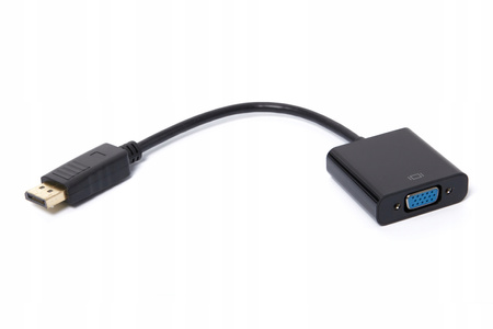 LANBERG Adapter DisplayPort (M) -> VGA 15 pin (F) czarny na kablu
