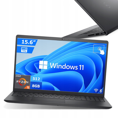 MEGA WYDAJNY Laptop Dell Inspiron 15 RYZEN 5 8GB 512SSD FHD W11 TOUCH