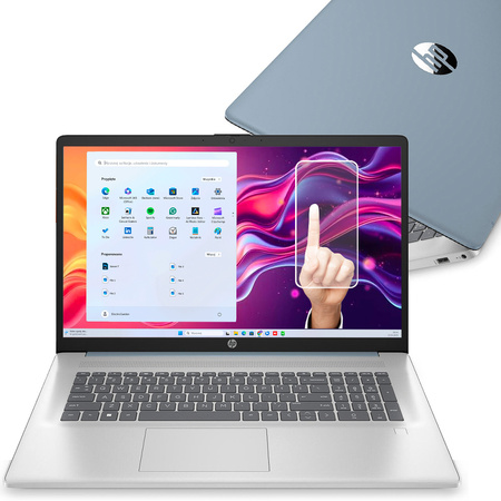 LIMITOWANY LAPTOP HP 17 DUAL CORE 4GB DDR4 SSD HD+ TOUCH BLK FP W11