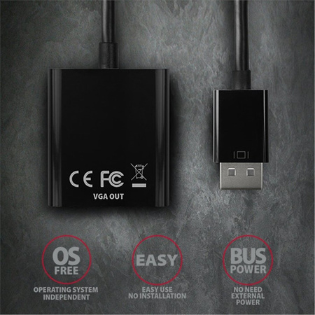 AXAGON RVD-VGN Adapter DisplayPort -> VGA FullHD 1920x1200