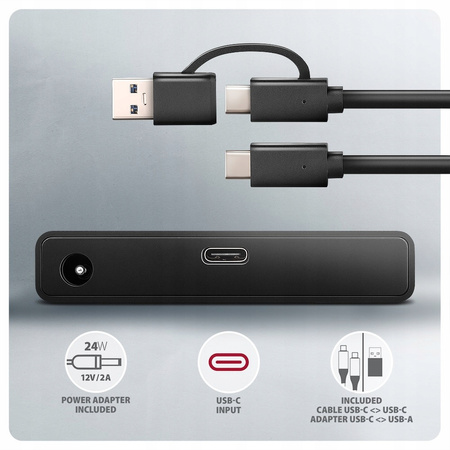 ADSA-FPX Adapter USB-C 10Gbps SATA 6G 2.5''/3.5'' SSD/HDD FASTPORT X, w,