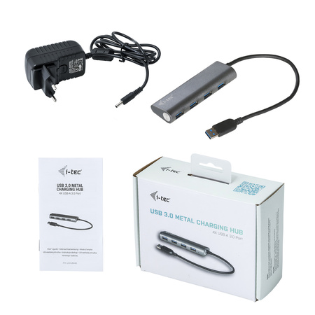 I-TEC USB 3.0 Metal HUB Charging - 4 porty z zasilaczem/ładowaniem