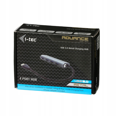 I-TEC USB 3.0 Metal HUB Charging - 4 porty z zasilaczem/ładowaniem