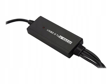 Konwerter/Adapter USB 2.0 do 4x RS232 (DB9) z kablem USB A M/Ż dł. 1,5m