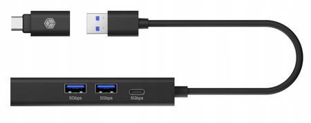ICYBOX Hub IB-HUB1439-LAN 4w1 HUB, 1x USB-C, 2xUSB-A, 1x LAN