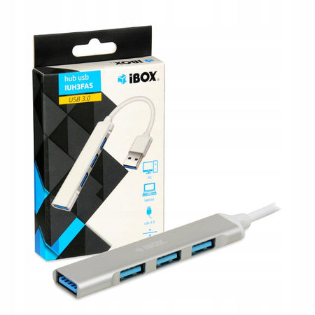 IBOX HUB 4-PORTOWY USB3.0 + USB 2.0, SLIM