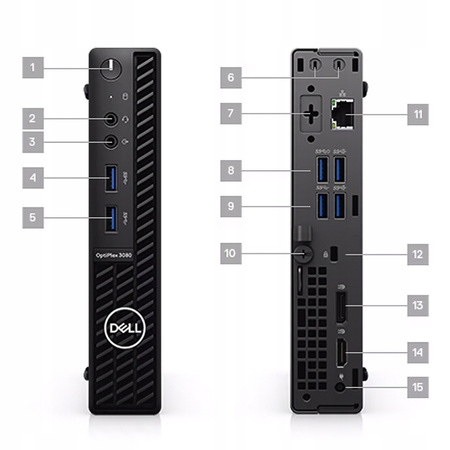 KOMPUTER STACJONARNY DELL OPTIPLEX 3080 MFF i5-10500 8GB DDR4 256SSD W11P