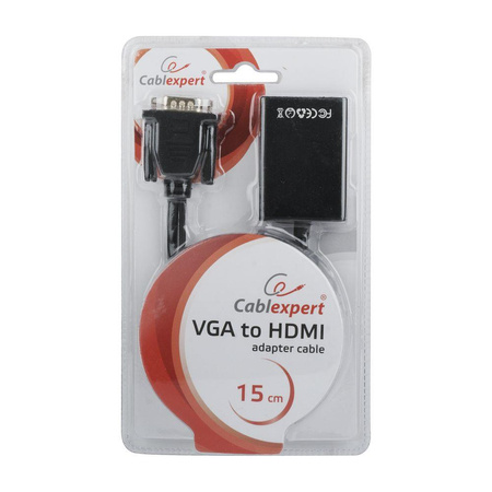 GEMBIRD Konwerter VGA do HDMI 15 cm czarny
