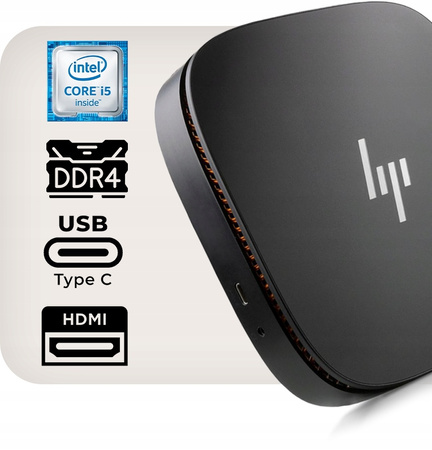 WYDAJNY Mini komputer HP ELITE SLICE i5-6500T 16GB 512SSD USB-C 4K W10