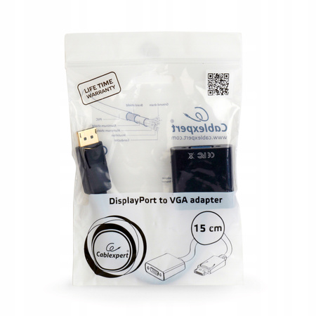 GEMBIRD Adapter Display Port VGA biały