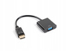 LANBERG Adapter DisplayPort (M) -> VGA 15 pin (F) czarny na kablu