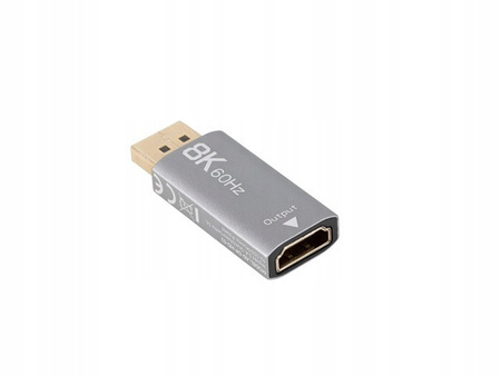 LANBERG Adapter Displayport(M)- HDMI(F)8K srebrny
