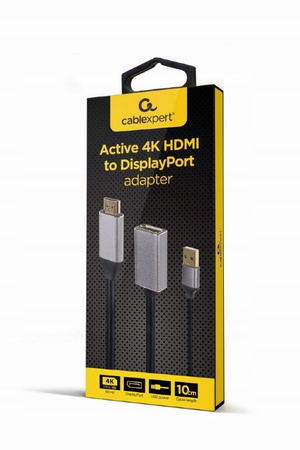 GEMBIRD Adapter HDMI do DP 4K 60Hz USB-A powered