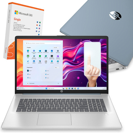 LIMITOWANY HP 17 QUAD CORE 4GB DDR4 1TB SSD HD+ TOUCH BLK FP W11 + OFFICE