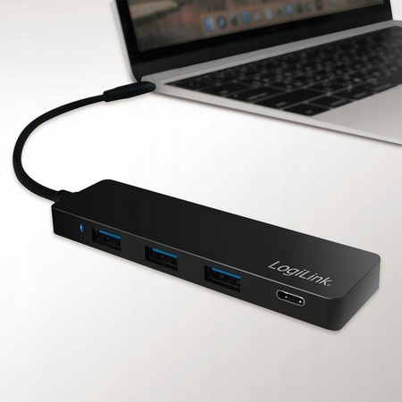 LOGILINK Hub USB-C 3.1 4-porty ultra slim, czarny