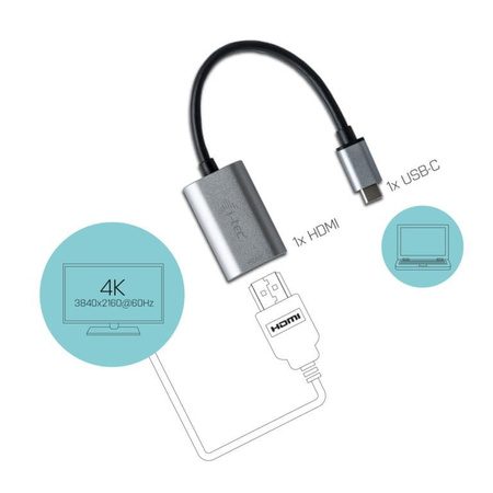 I-TEC Adapter USB-C do HDMI, 4K Ultra HD 60Hz kompatybilny z Thunderbolt 3
