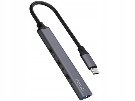 Hub 4 porty USB-A - 3 x USB-A 2.0, 1 x USB-A 3.0, 5 Gbps, Aluminium, AK-70