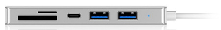 HUB USB 3.0 typu C z 3 portami USB i czytnikiem kart pamięci IB-HUB1413-CR