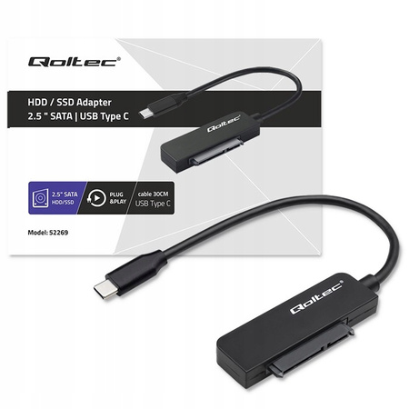 Adapter SATA | Przejściówka na dysk SSD HDD 2.5'' | USB-C | Super speed|