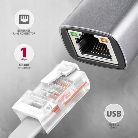 AXAGON ADE-TXPD Karta sieciowa Gigabit Ethernet adapter, USB-C 3.2 Gen 1,,,