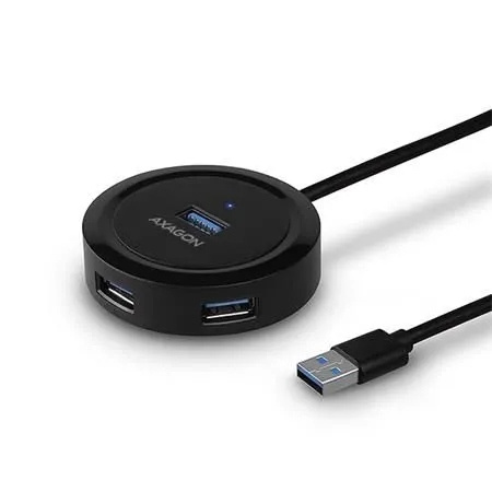 HUE-P1A Hub 4-portowy USB 3.2 Gen 1 round, 30cm USB-A kabel, microUSB