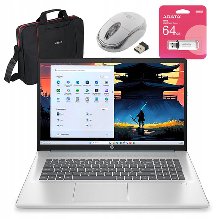 MEGA ZESTAW HP 17 INTEL N 32GB DDR4 2TB SSD HD+ BLK FP HDMI W11+OFFICE