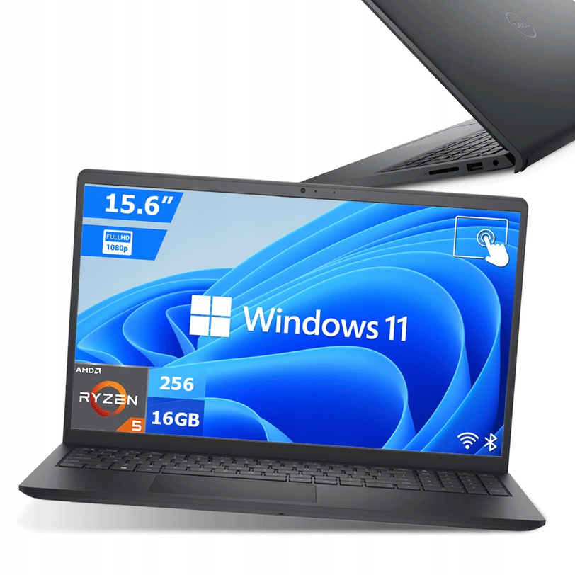 MEGA WYDAJNY Laptop Dell Inspiron 15 RYZEN 5 16GB 256SSD FHD W11 TOUCH