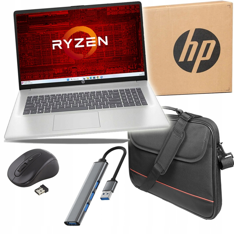 MEGA ZESTAW Limitowany HP 17 RYZEN 5 32GB 1TB RADEON FULL HD W11 + DODATKI