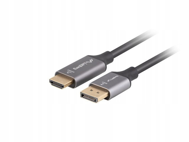 LANBERG Kabel Displayport(M)-HDMI(M) 1M 4K czarno-srebrny