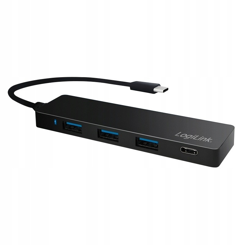 LOGILINK Hub USB-C 3.1 4-porty ultra slim, czarny
