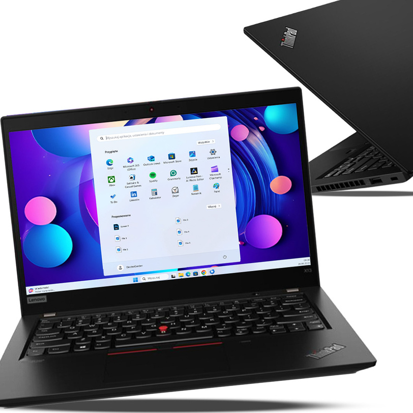 Profesjonalny Lenovo ThinkPad X13 RYZEN 5 8GB 128GB SSD FHD TOUCH BLK W11Pr