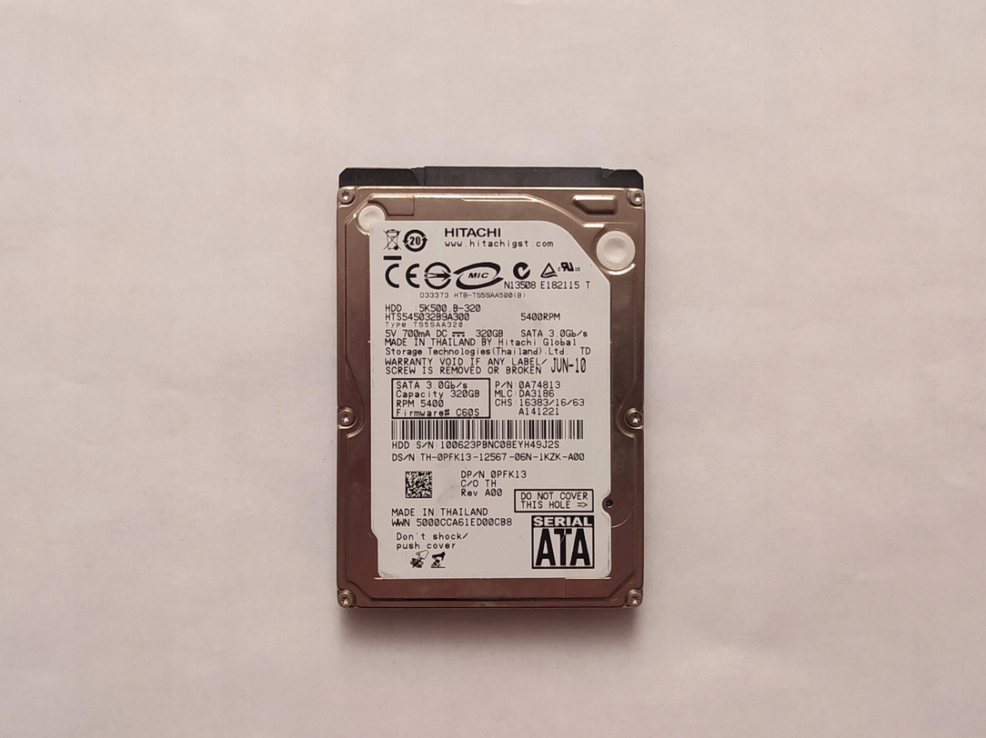 Dysk HDD 2,5 Hitachi 320GB 5400 HTS5450032B9A300