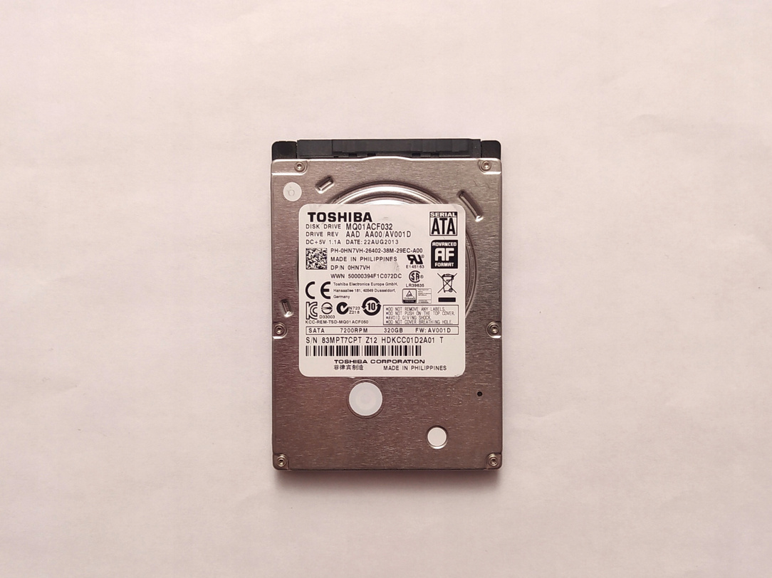 Dysk Twardy 2,5 Toshiba 320GB 7200 SATA MQ01ACF032