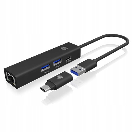 ICYBOX Hub IB-HUB1439-LAN 4w1 HUB, 1x USB-C, 2xUSB-A, 1x LAN